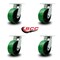 Service Caster 8'' Extra Heavy Duty Green Poly on Cast Iron Wheel Swivel Caster , 4PK CRAN-SCC-KP92S830-PUR-GB-4 - alternate 5